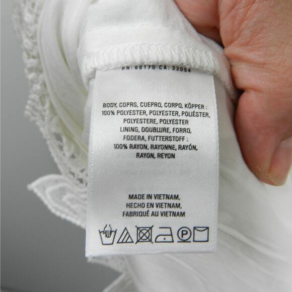 Anthropologie Charleston Lace Mini Dress Sz 0 White Rehearsal Wedding Engagement - Picture 7 of 11